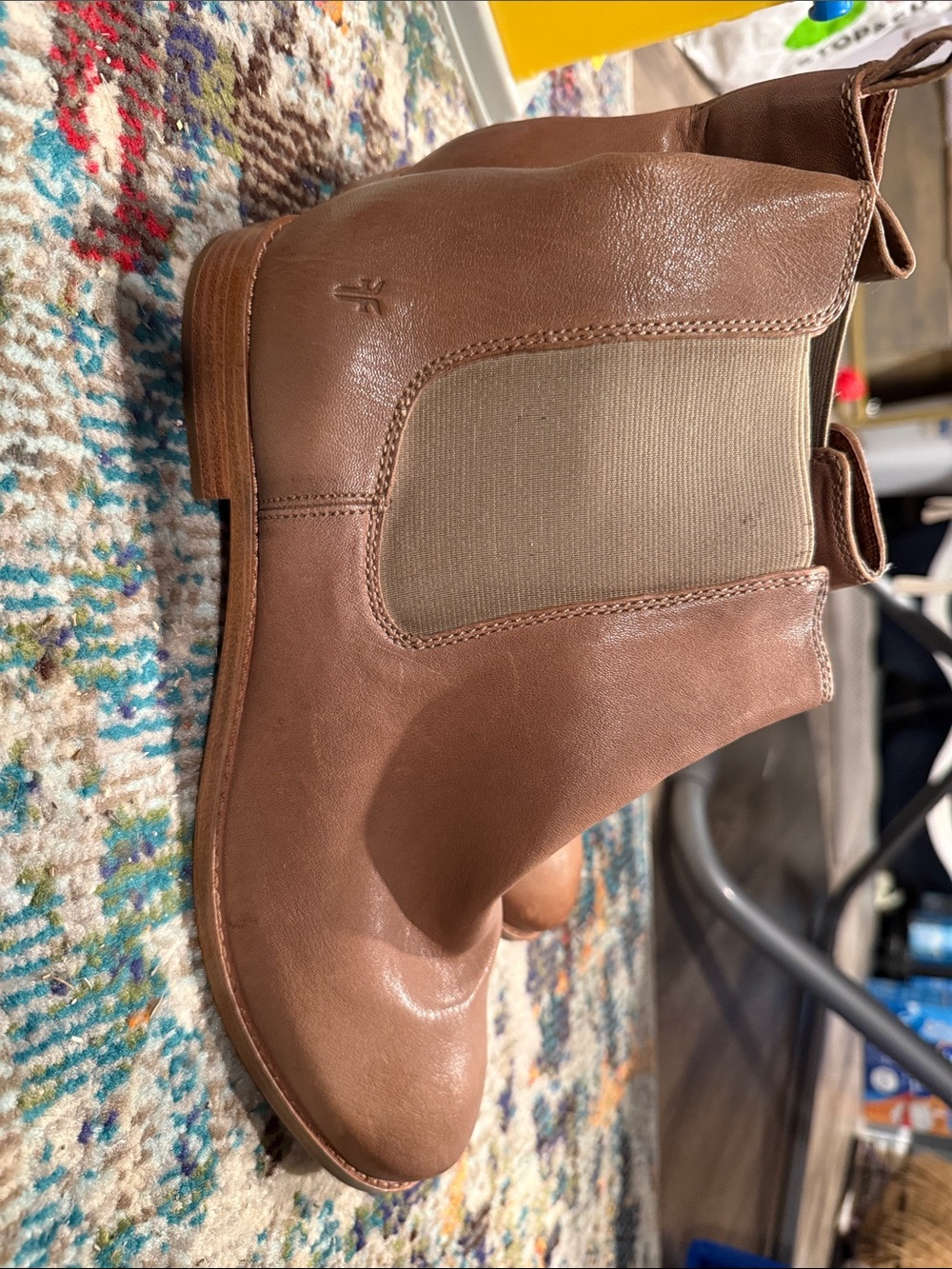 Frye Tan Leather Chelsea Ankle Boots